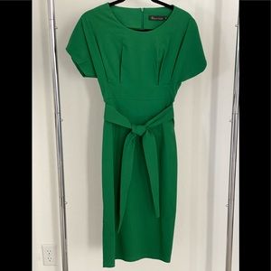 Never worn- Dark Green Fitted Tie Dress